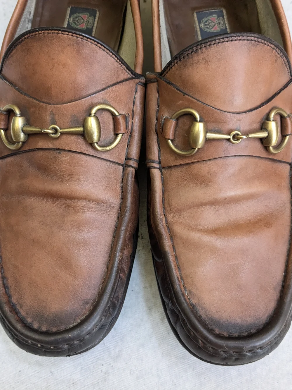 Gucci Horsebit Loafers Brown Men US 9.5 Leather Slip Ons Leather Italy - Picture 3 of 15